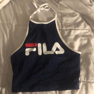 Navy blue Fila tank top/crop top
